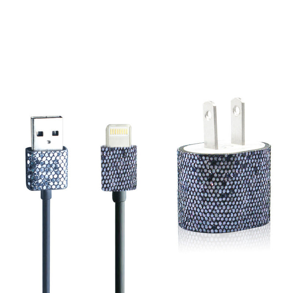 Black Glitter Bling iPhone 5 iPhone 5S Charger Set