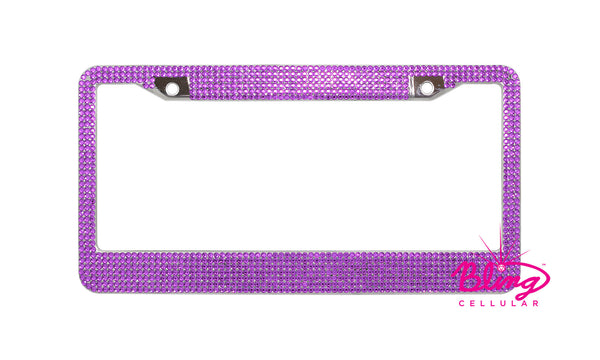 Purple Bling Rhinestone License Plate Frame
