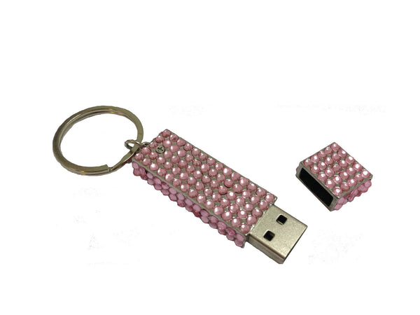 Pink Bling Rhinestone 4G Keychain USB Flash Drive